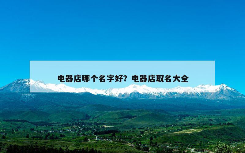 电器店哪个名字好？电器店取名大全