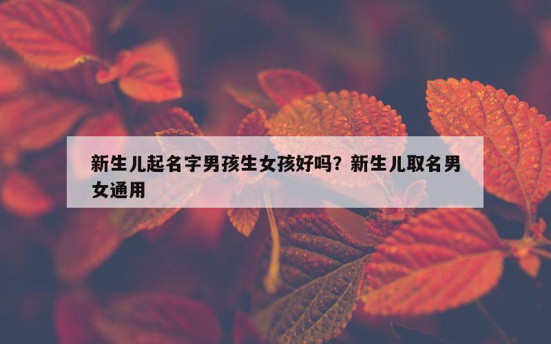 新生儿起名字男孩生女孩好吗？新生儿取名男女通用
