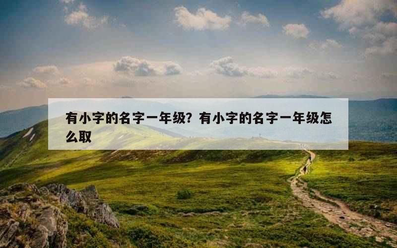 有小字的名字一年级？有小字的名字一年级怎么取