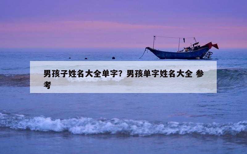 男孩子姓名大全单字？男孩单字姓名大全 参考