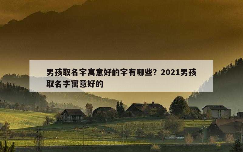 男孩取名字寓意好的字有哪些？2021男孩取名字寓意好的