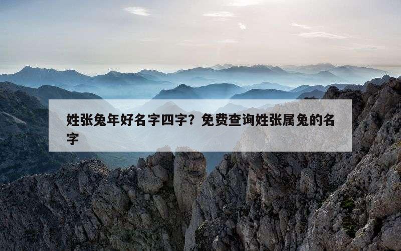 姓张兔年好名字四字？免费查询姓张属兔的名字
