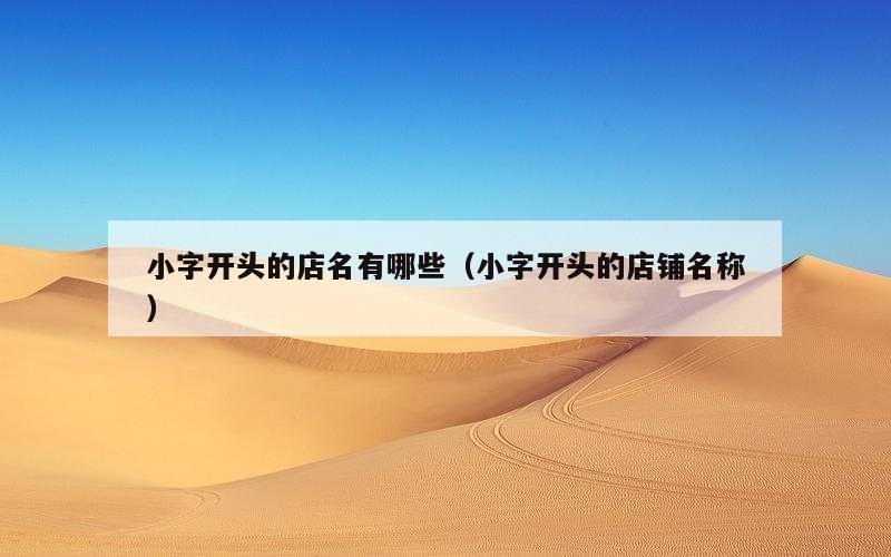 小字开头的店名有哪些（小字开头的店铺名称）