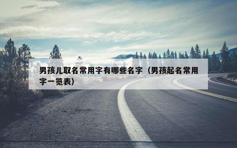 男孩儿取名常用字有哪些名字（男孩起名常用字一览表）