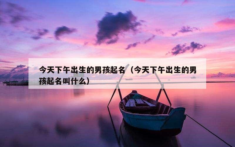 今天下午出生的男孩起名（今天下午出生的男孩起名叫什么）