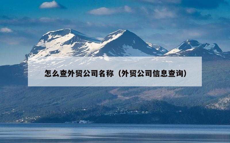 怎么查外贸公司名称（外贸公司信息查询）