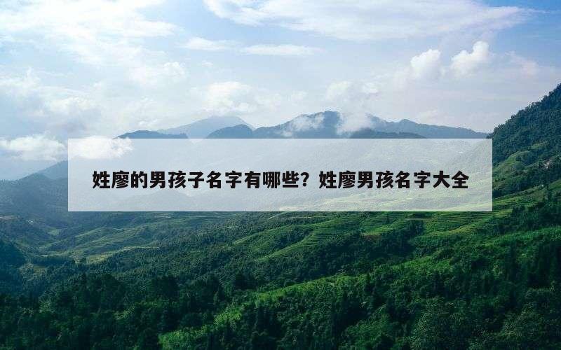 姓廖的男孩子名字有哪些？姓廖男孩名字大全