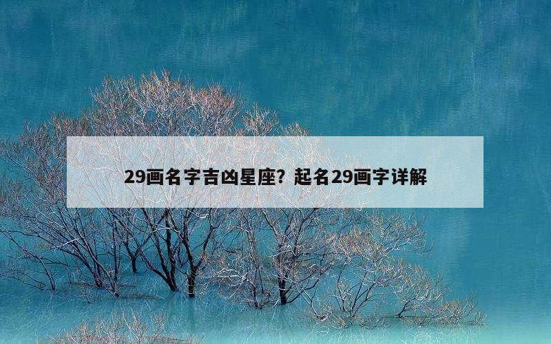 29画名字吉凶星座？起名29画字详解
