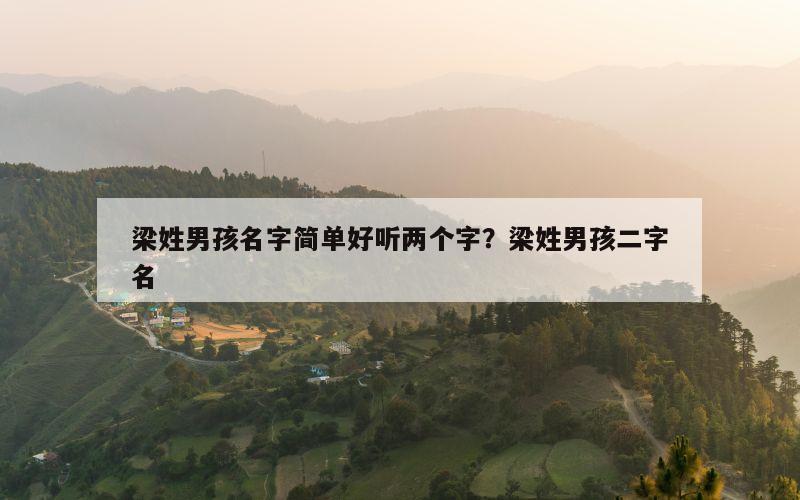 梁姓男孩名字简单好听两个字？梁姓男孩二字名