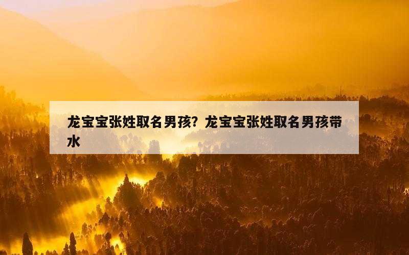 龙宝宝张姓取名男孩？龙宝宝张姓取名男孩带水