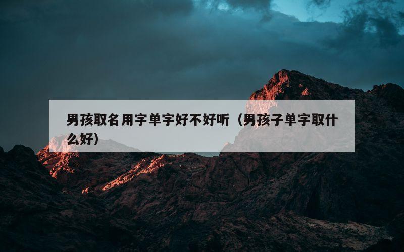 男孩取名用字单字好不好听（男孩子单字取什么好）
