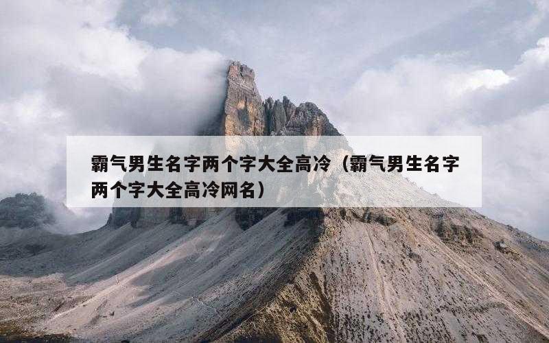 霸气男生名字两个字大全高冷（霸气男生名字两个字大全高冷网名）