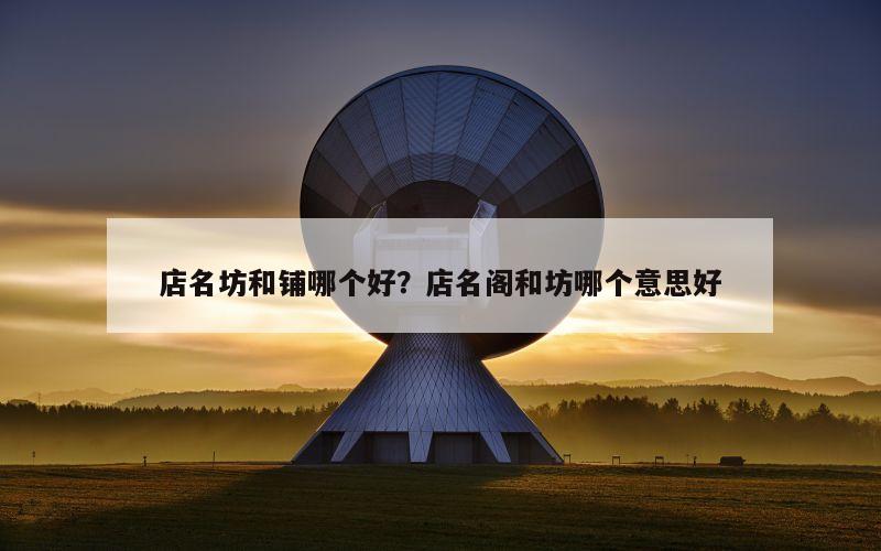 店名坊和铺哪个好？店名阁和坊哪个意思好
