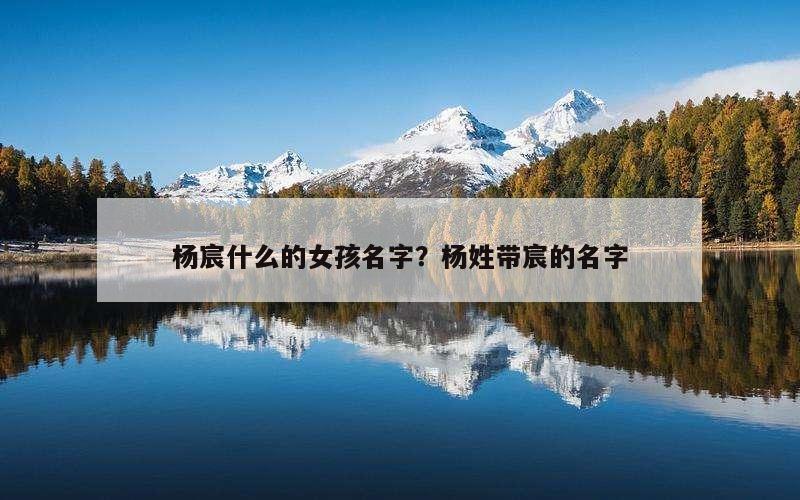 杨宸什么的女孩名字？杨姓带宸的名字