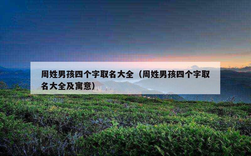 周姓男孩四个字取名大全（周姓男孩四个字取名大全及寓意）