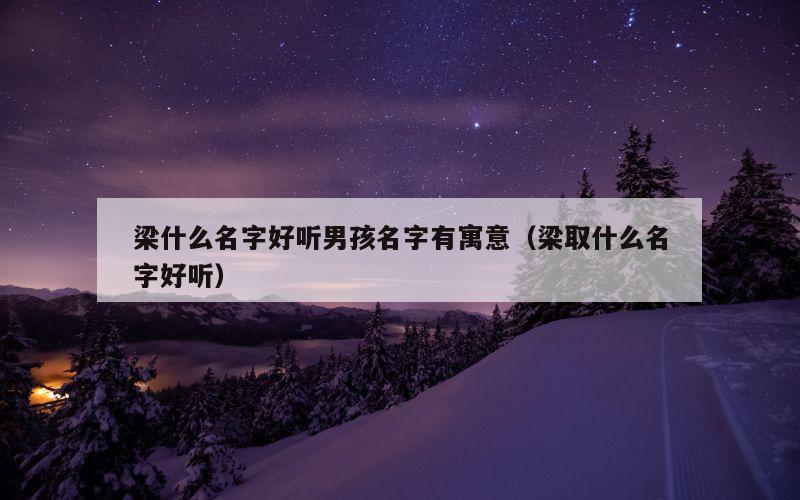 梁什么名字好听男孩名字有寓意（梁取什么名字好听）