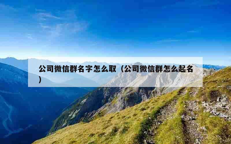 公司微信群名字怎么取（公司微信群怎么起名）