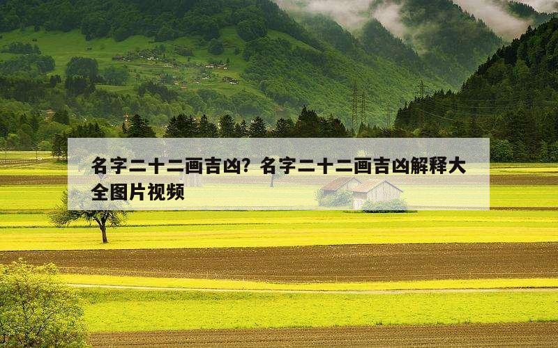 名字二十二画吉凶？名字二十二画吉凶解释大全图片视频