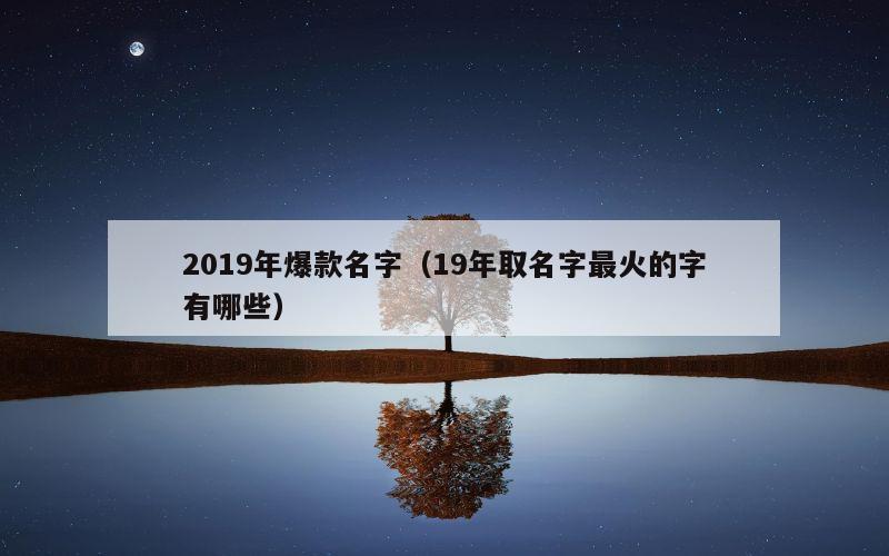 2019年爆款名字（19年取名字最火的字有哪些）