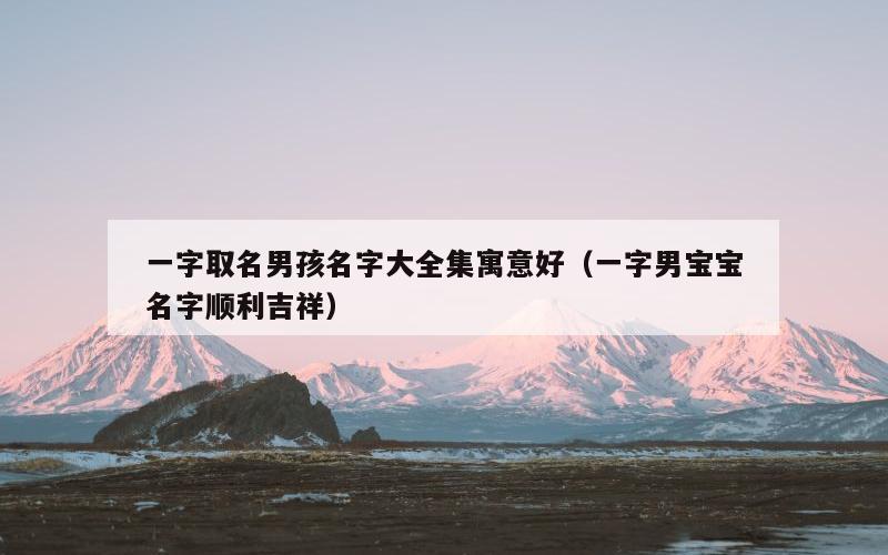 一字取名男孩名字大全集寓意好（一字男宝宝名字顺利吉祥）
