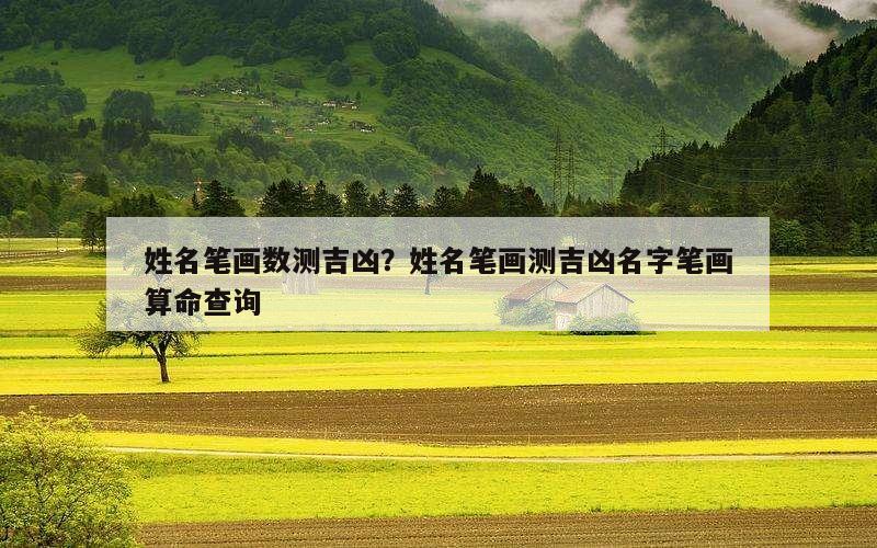 姓名笔画数测吉凶？姓名笔画测吉凶名字笔画算命查询