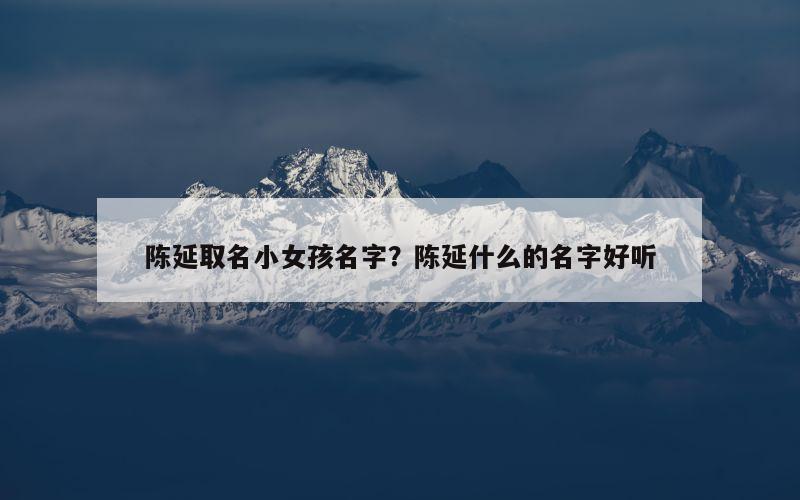 陈延取名小女孩名字？陈延什么的名字好听