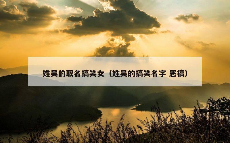 姓吴的取名搞笑女（姓吴的搞笑名字 恶搞）