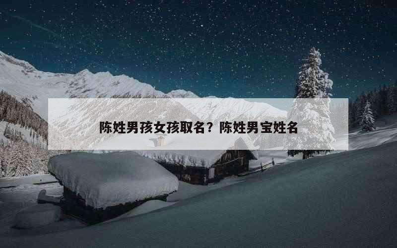 陈姓男孩女孩取名？陈姓男宝姓名