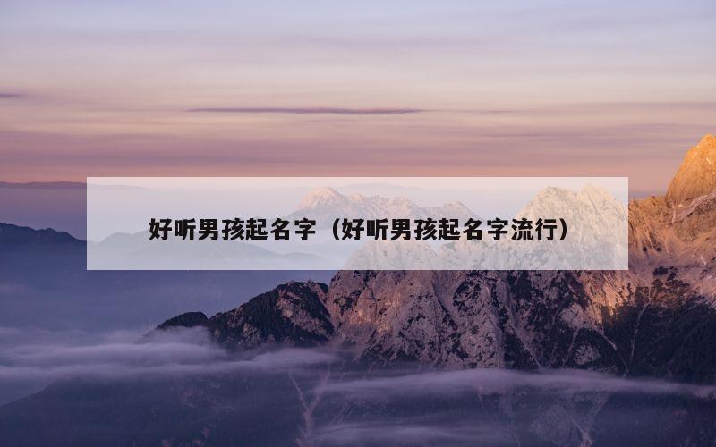 好听男孩起名字（好听男孩起名字流行）
