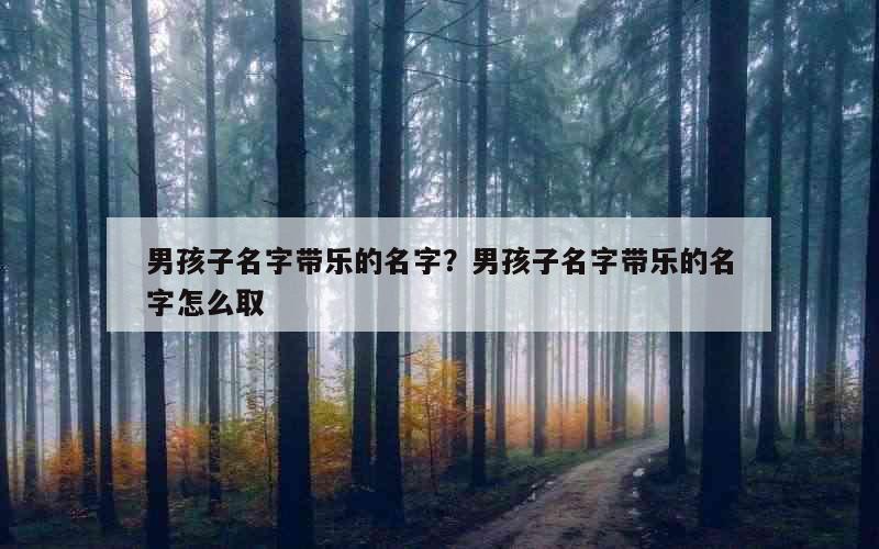 男孩子名字带乐的名字？男孩子名字带乐的名字怎么取