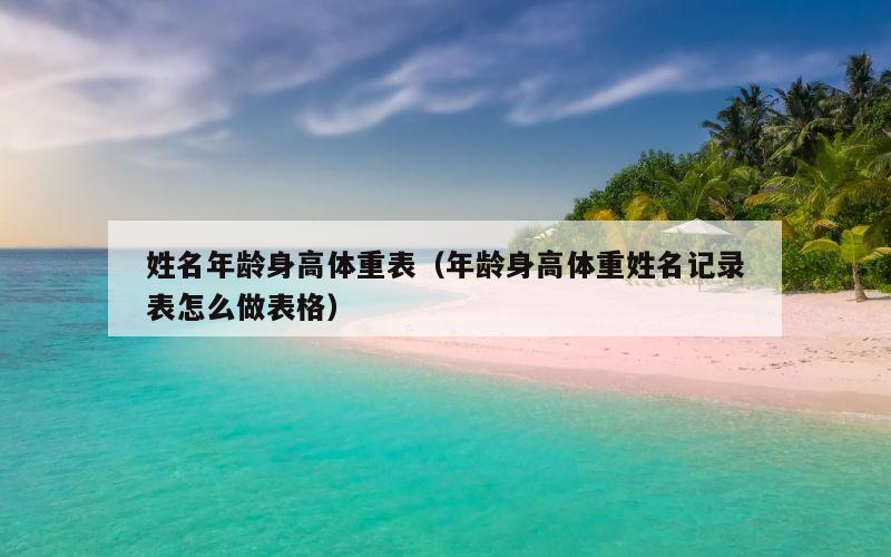 姓名年龄身高体重表（年龄身高体重姓名记录表怎么做表格）