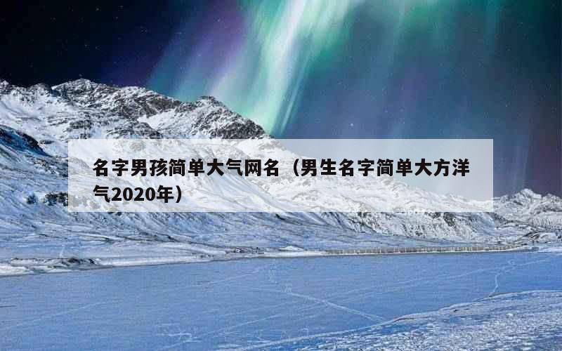 名字男孩简单大气网名（男生名字简单大方洋气2020年）