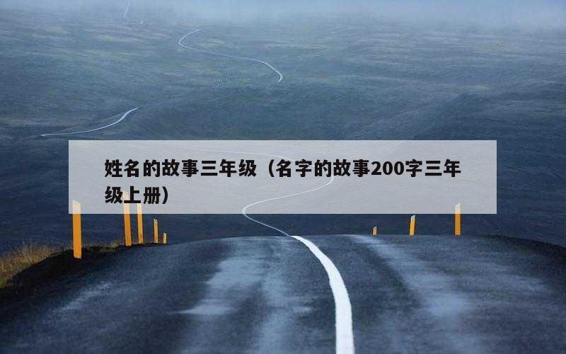 姓名的故事三年级（名字的故事200字三年级上册）