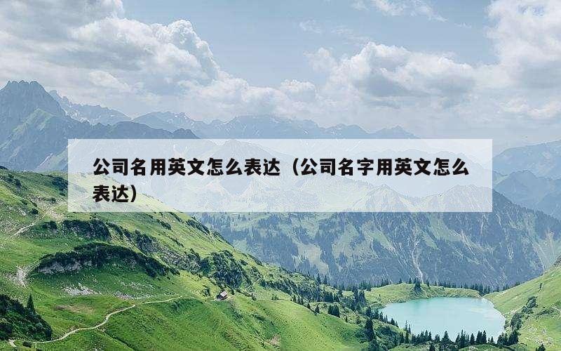 公司名用英文怎么表达（公司名字用英文怎么表达）
