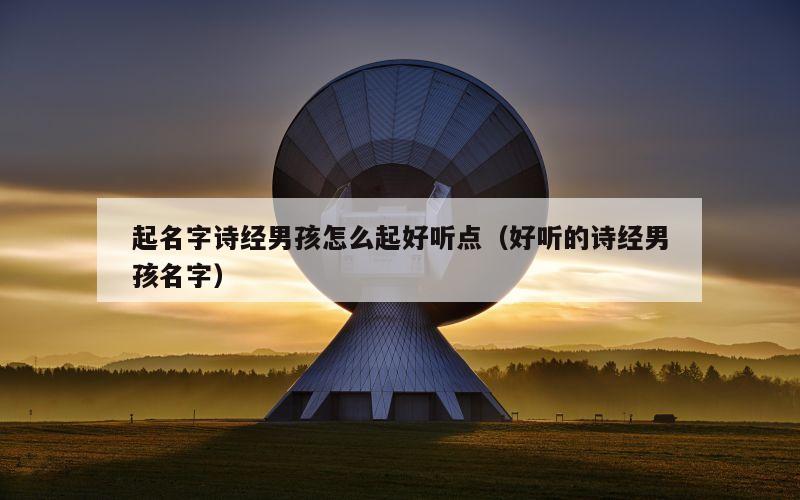起名字诗经男孩怎么起好听点（好听的诗经男孩名字）