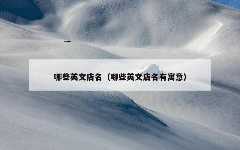 哪些英文店名（哪些英文店名有寓意）