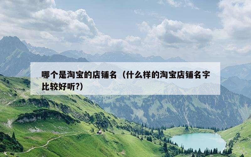 哪个是淘宝的店铺名（什么样的淘宝店铺名字比较好听?）