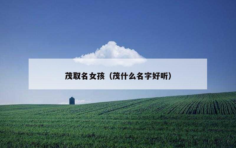 茂取名女孩（茂什么名字好听）