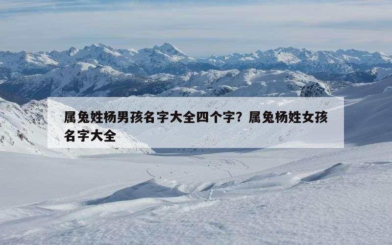 属兔姓杨男孩名字大全四个字？属兔杨姓女孩名字大全