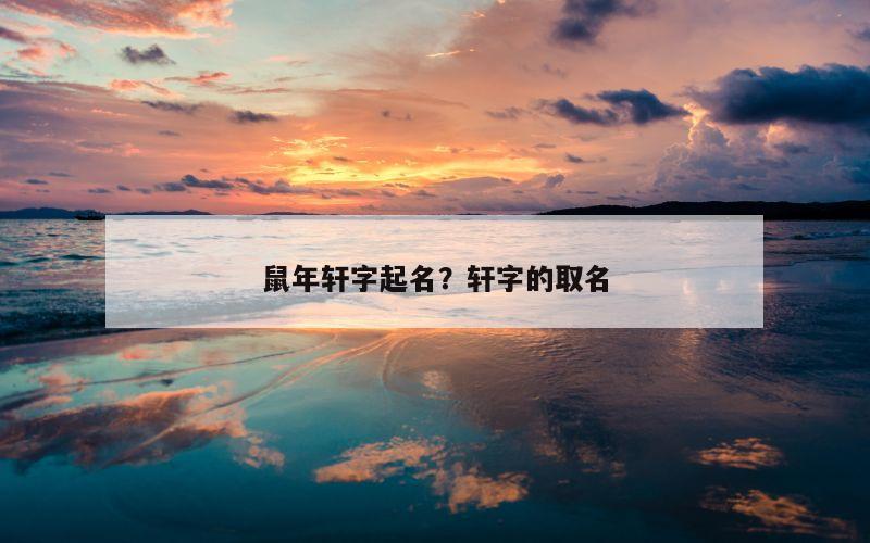 鼠年轩字起名？轩字的取名