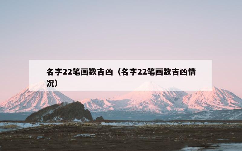 名字22笔画数吉凶（名字22笔画数吉凶情况）