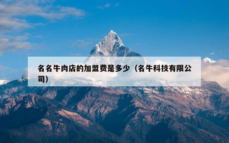 名名牛肉店的加盟费是多少（名牛科技有限公司）
