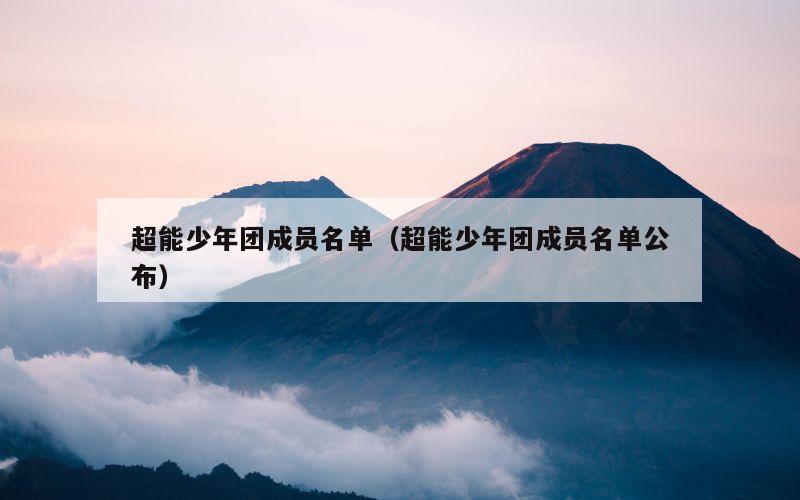 超能少年团成员名单（超能少年团成员名单公布）