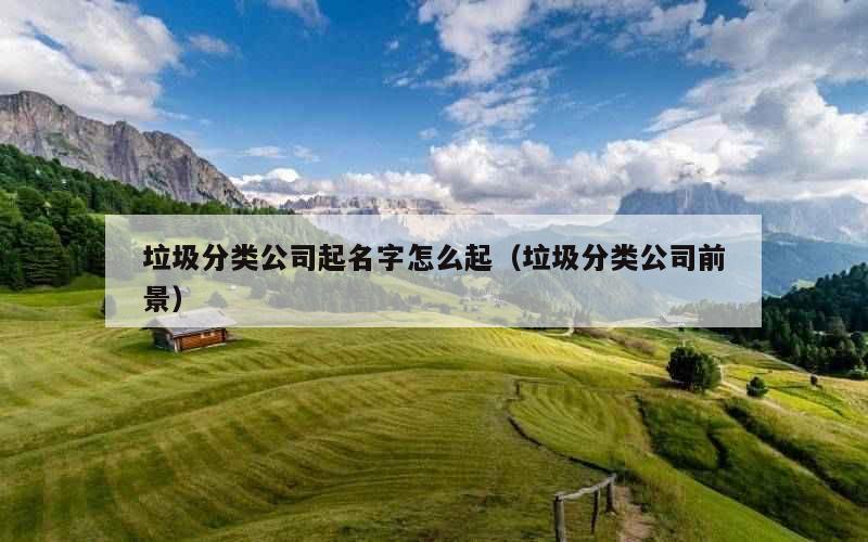 垃圾分类公司起名字怎么起（垃圾分类公司前景）