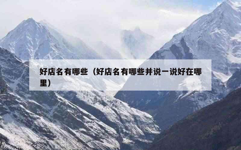 好店名有哪些（好店名有哪些并说一说好在哪里）