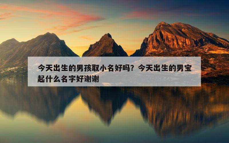 今天出生的男孩取小名好吗？今天出生的男宝起什么名字好谢谢