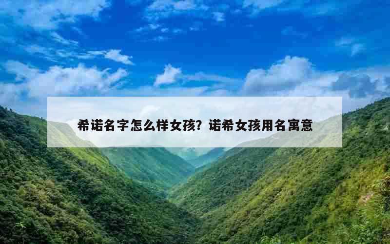 希诺名字怎么样女孩？诺希女孩用名寓意