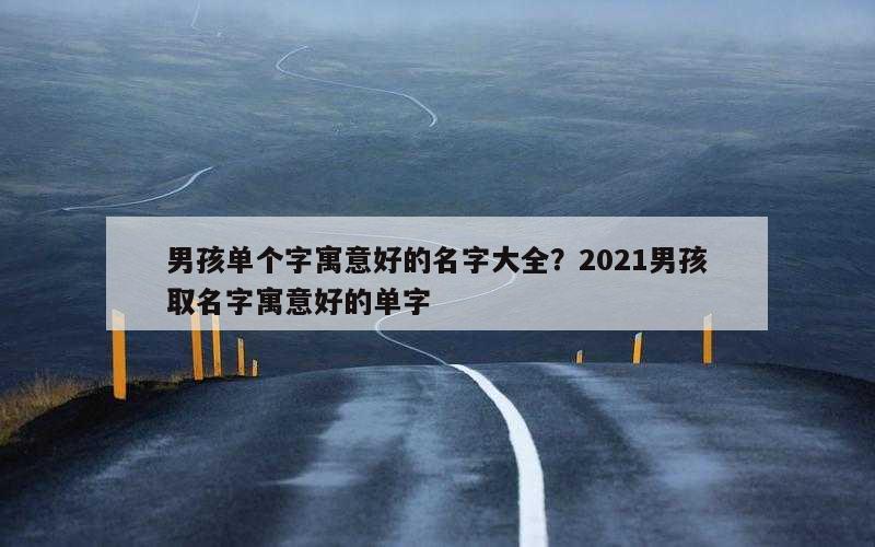 男孩单个字寓意好的名字大全？2021男孩取名字寓意好的单字