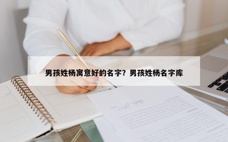 男孩姓杨寓意好的名字？男孩姓杨名字库