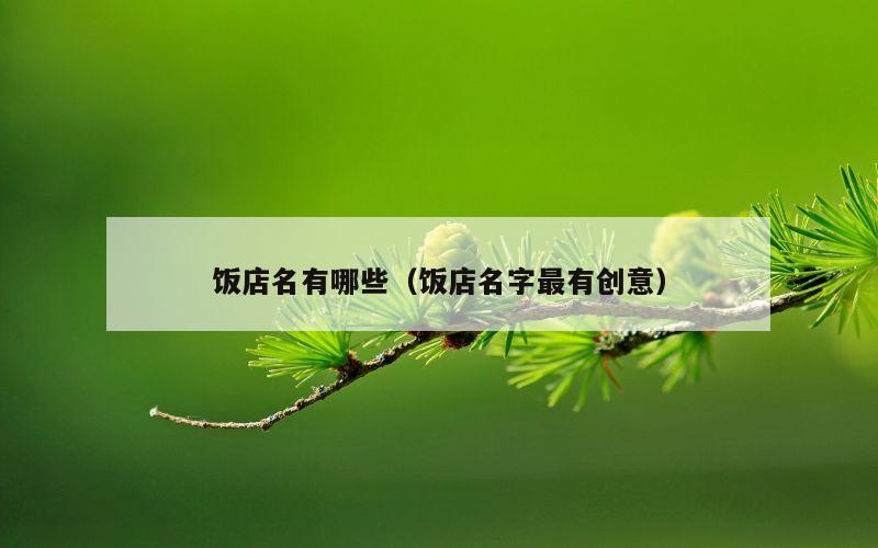 饭店名有哪些（饭店名字最有创意）